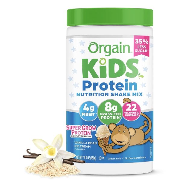 Orgain Kids Protein Powder Shake Mix, Vanilla Bean Ice Cream